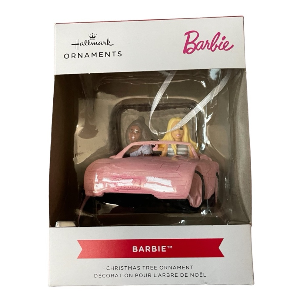 Hallmark Ornament Barbie Pink Convertible Christmas Tree Ornament NIB